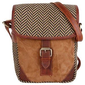 Upcycled Leather Crossbody Messenger Bag